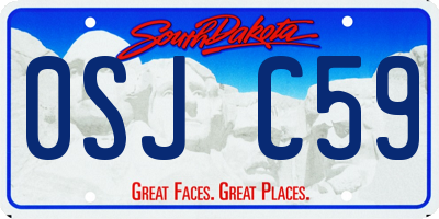 SD license plate 0SJC59