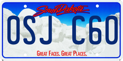 SD license plate 0SJC60