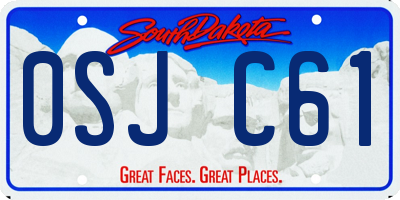 SD license plate 0SJC61