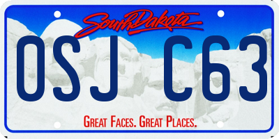 SD license plate 0SJC63