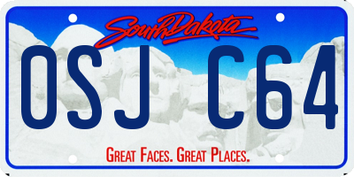 SD license plate 0SJC64
