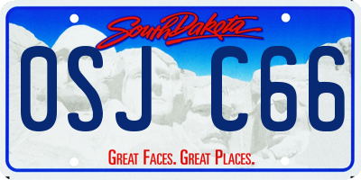 SD license plate 0SJC66