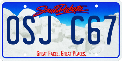 SD license plate 0SJC67