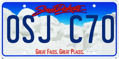 SD license plate 0SJC70