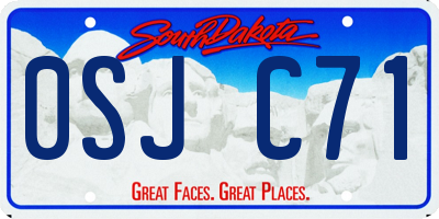 SD license plate 0SJC71