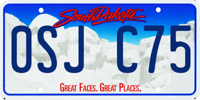 SD license plate 0SJC75