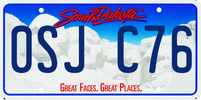 SD license plate 0SJC76
