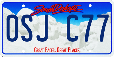 SD license plate 0SJC77