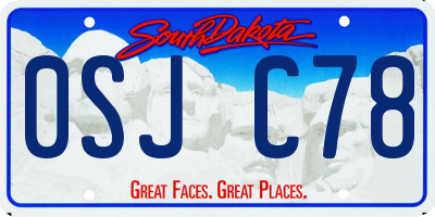 SD license plate 0SJC78