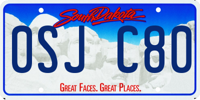 SD license plate 0SJC80