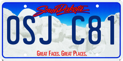 SD license plate 0SJC81