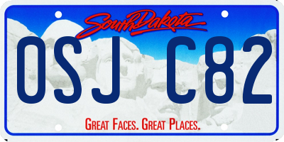 SD license plate 0SJC82