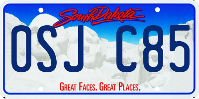 SD license plate 0SJC85