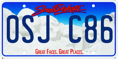 SD license plate 0SJC86