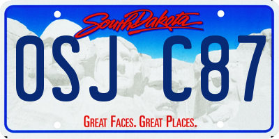 SD license plate 0SJC87