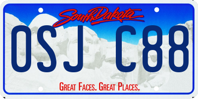 SD license plate 0SJC88