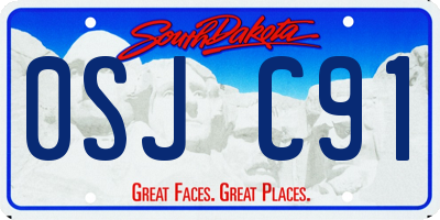 SD license plate 0SJC91