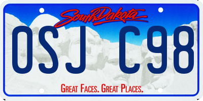 SD license plate 0SJC98