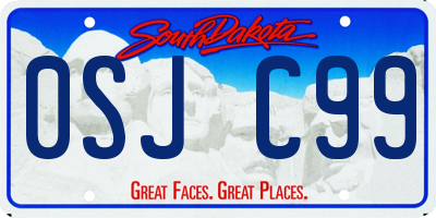 SD license plate 0SJC99