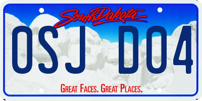 SD license plate 0SJD04