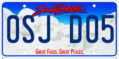 SD license plate 0SJD05