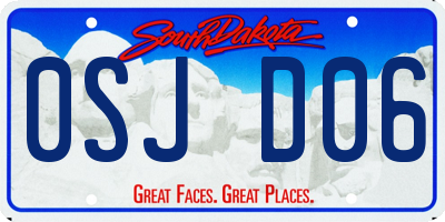 SD license plate 0SJD06