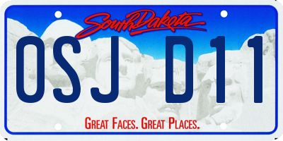 SD license plate 0SJD11