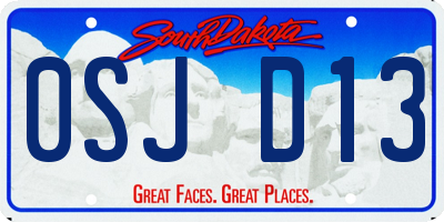 SD license plate 0SJD13
