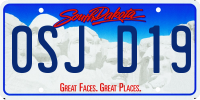 SD license plate 0SJD19
