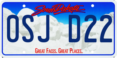 SD license plate 0SJD22
