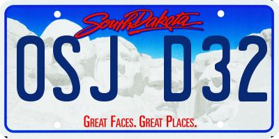 SD license plate 0SJD32