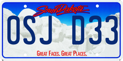 SD license plate 0SJD33