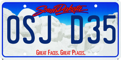 SD license plate 0SJD35