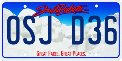 SD license plate 0SJD36