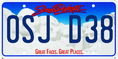 SD license plate 0SJD38