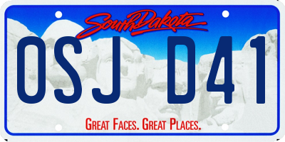 SD license plate 0SJD41