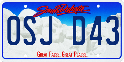 SD license plate 0SJD43