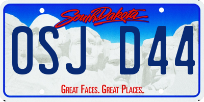 SD license plate 0SJD44