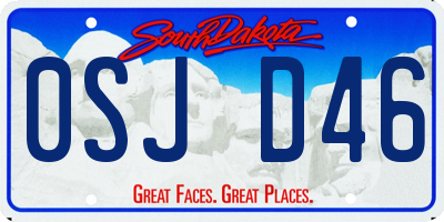 SD license plate 0SJD46