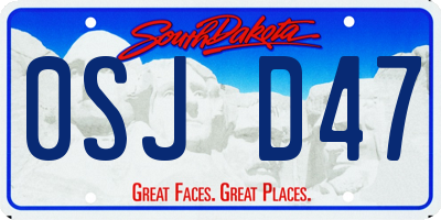 SD license plate 0SJD47