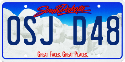 SD license plate 0SJD48