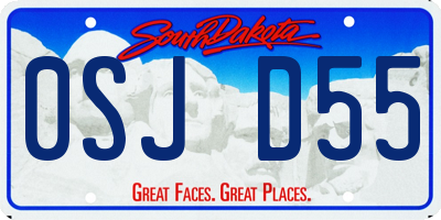 SD license plate 0SJD55