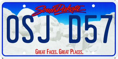 SD license plate 0SJD57