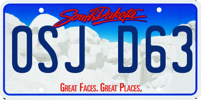 SD license plate 0SJD63
