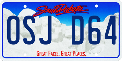 SD license plate 0SJD64