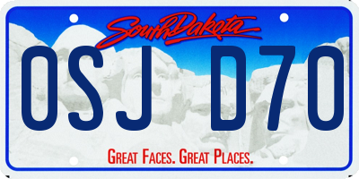 SD license plate 0SJD70