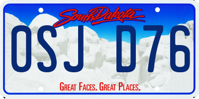 SD license plate 0SJD76
