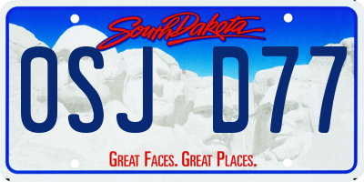SD license plate 0SJD77