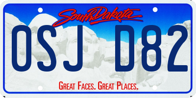 SD license plate 0SJD82