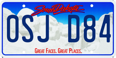 SD license plate 0SJD84